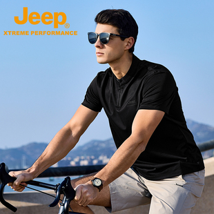 Jeep Xtreme Performance户外高端男士短袖T恤衫春夏凉感运动上衣