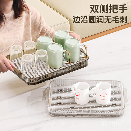 双层加厚透明杯架收纳架