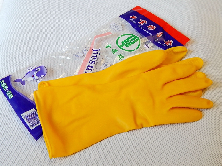 耐酸碱加厚洗衣劳保牛筋橡胶手套