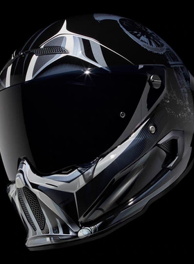 罗宁鲁洛ruroc头盔4.0黑武士达斯维达碳纤维摩托车装备男女通用