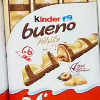 2026新品年货健达Kinder榛子夹心威化棒缤纷乐白巧克力6条零食