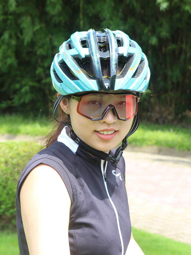 正品liv丽以芙骑行眼镜镀膜变色一体防风山地公路自行车太阳镜女