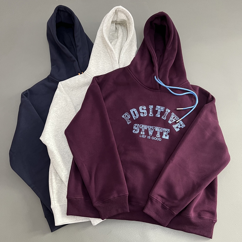 加绒加厚美式休闲风连帽卫衣