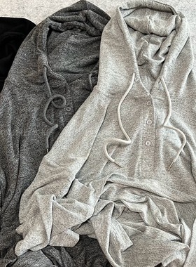 极其软糯性价比！586针织排扣长袖套头T恤休闲上衣杂色系女士包邮