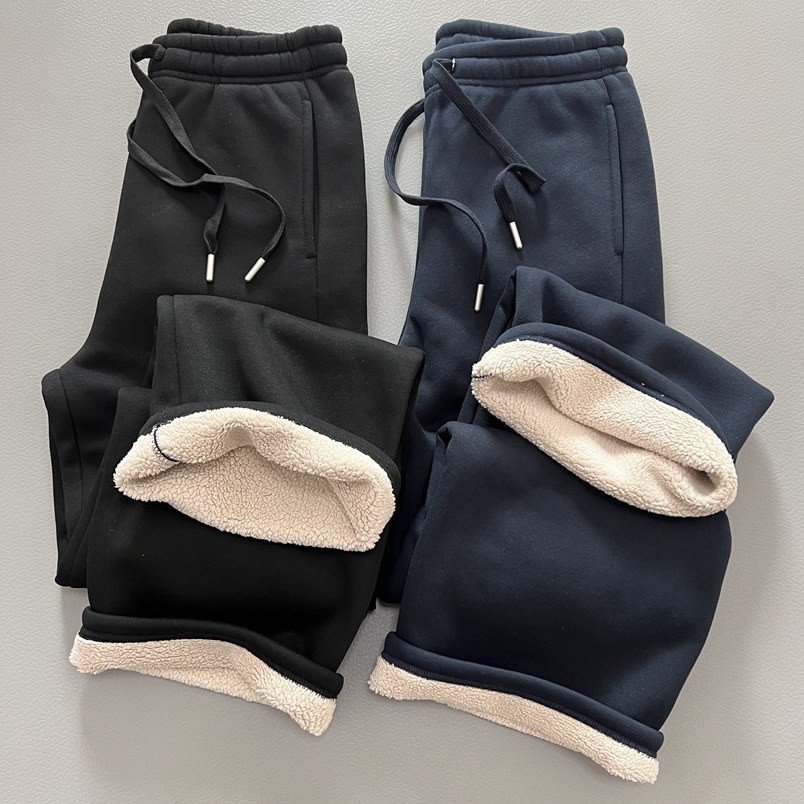 一片式加绒加厚抽绳卫裤女秋冬新款宽松直筒保暖休闲纯色长裤显瘦,女装/女士精品,卫裤,淘宝优惠券,粉丝福利购,淘宝优惠卷