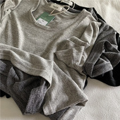 包邮 软糯无物 女 百搭针织T恤衫 宽松弹力显瘦短袖 手感 自留推荐