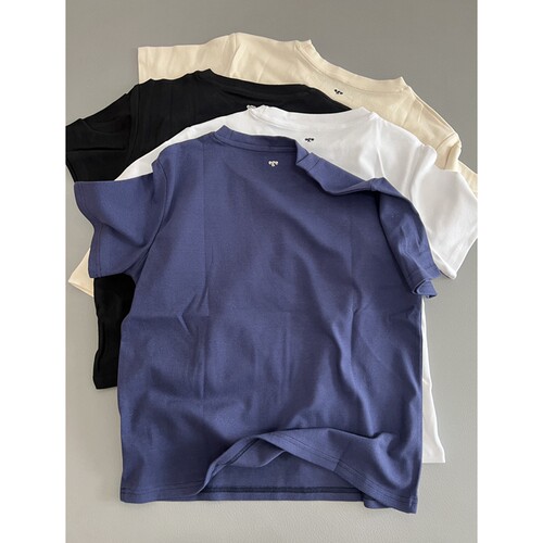 休闲风圆领刺绣短袖T恤纯棉女