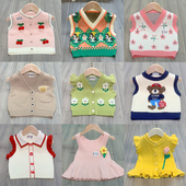 儿童马甲男女童背心针织马夹春秋冬小孩吊带马甲开衫 马甲套头马甲