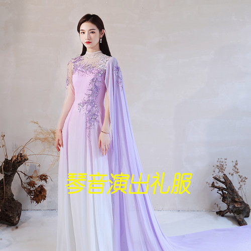 新款舞台美声独唱礼服高级感大气