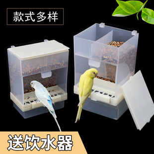 鹦鹉鸟用自动下料器喂食器虎皮玄凤牡丹防撒防溅鸟食盒喂鸟器用品