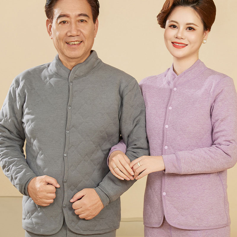 保暖内衣男款上衣女士中老年人特厚开衫冬季青年高中学生校服神器