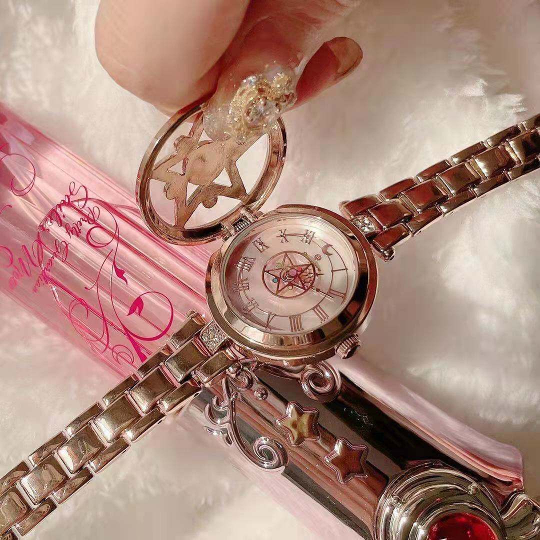 美少女战士限量时尚水钻翻盖手表 日本原装机芯石英石腕表钢带