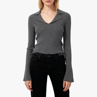 叶岛 127 ZH28时尚 套头针织衫 HC2419 舒适翻领喇叭袖 菠萝宝宝