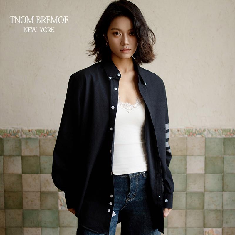 [TNOM BREMOE] 2024经典四道杠条纹纯色男女同款百搭休闲衬衫