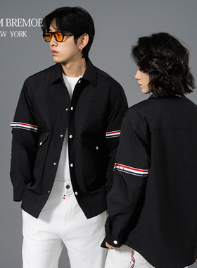 [TNONBREMOE]男女同款中性风耐脏夹克设计师黑色长袖海妖风外套