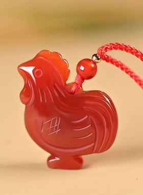 天然红玛瑙项链立体十二生肖吊坠鼠牛虎兔龙蛇马羊猴鸡狗猪情侣