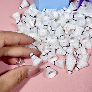 微缩仿真羽毛球模型 迷你娃屋配件仿真1.7厘米玩具摆设 拍摄道具