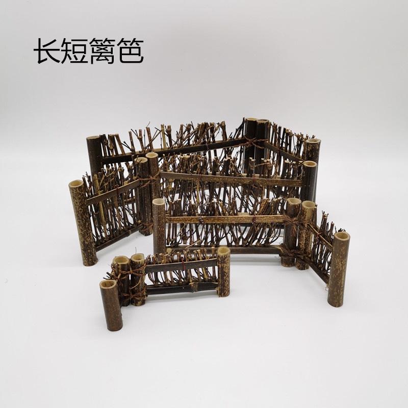 复古小篱笆屏风摆件隔断折叠桌面禅意摆设茶台中式装饰品创意茶室