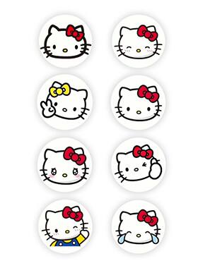 卡通可爱凯蒂猫HolleKitty表情贴纸儿童玩具手账装饰贴画500张/卷
