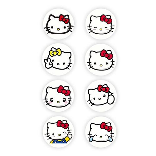 卡通可爱凯蒂猫HolleKitty表情贴纸儿童玩具手账装饰贴画500张/卷