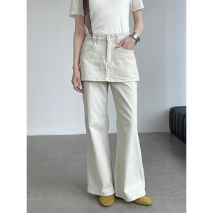 设计感小众ins欧洲站2026新款 休闲裤 高腰牛仔裤 韩系屁帘阔腿裤