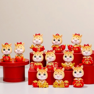 2026年马年生肖马宝宝玩偶蛋糕摆件幸运平安招财摇头摆件烘焙配件
