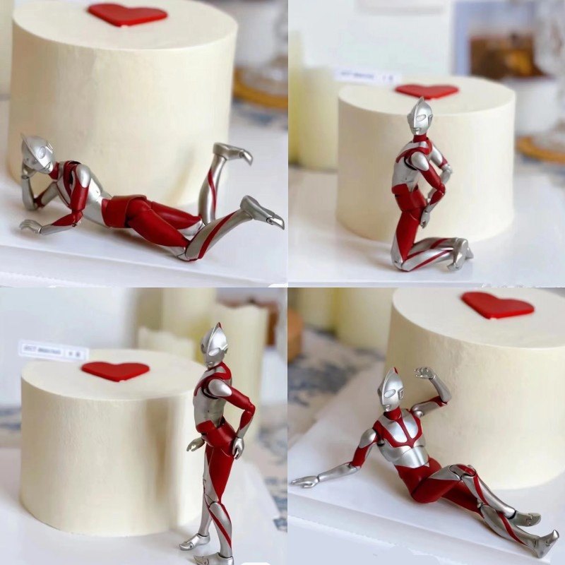 泰罗奥特曼软胶人偶超人蛋糕装饰摆件多关节可动变形儿童生日礼物