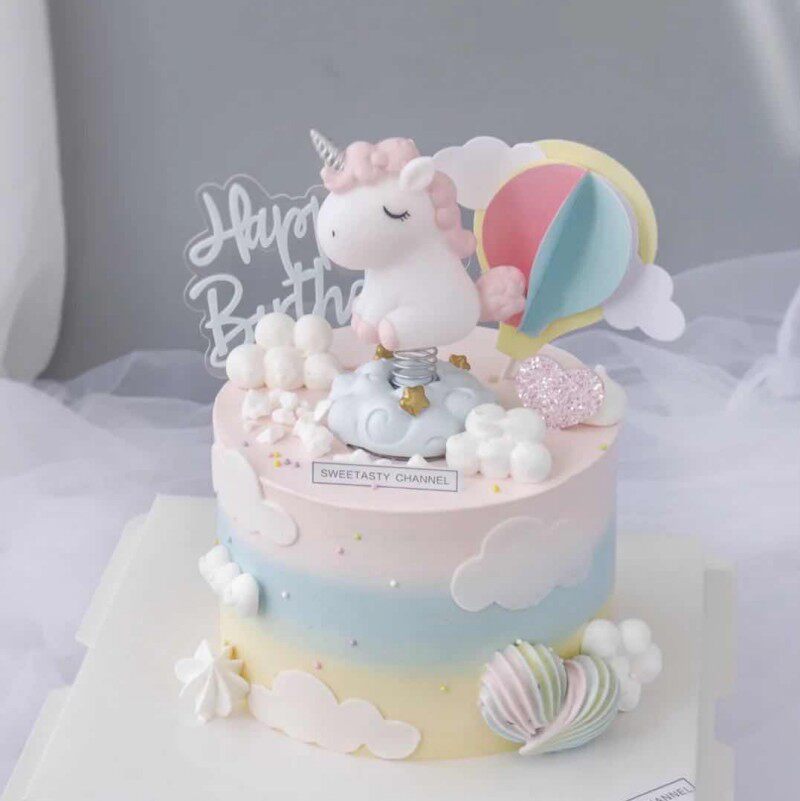 烘焙蛋糕装饰摆件网红独角兽生日派对蛋糕配饰独角兽蛋糕装饰品