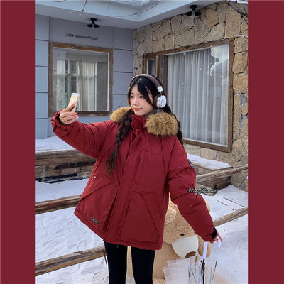 大毛领宽松休闲派克服