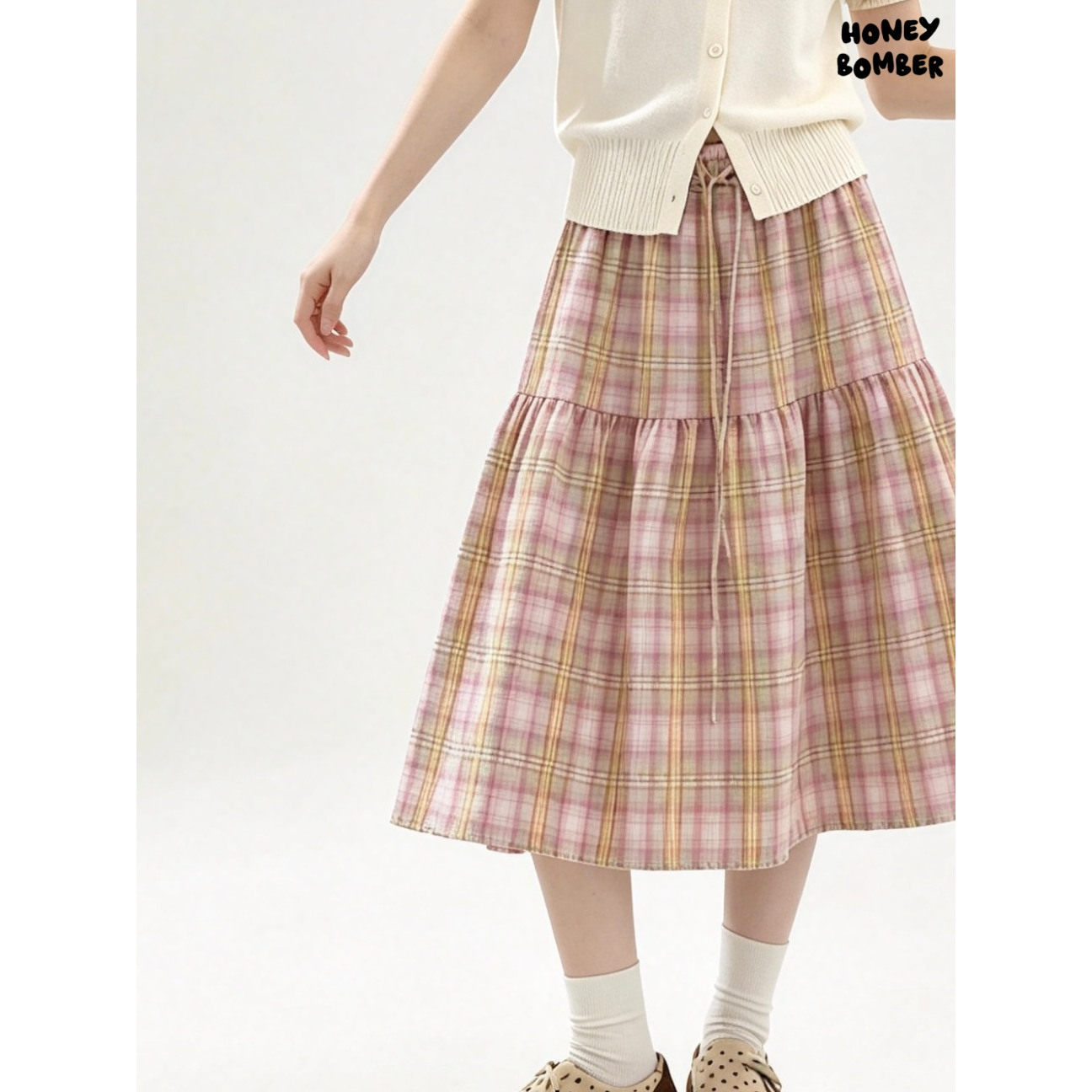 少女y2k格纹日系制服半身裙女秋季高腰显瘦宽松休闲百搭A字长裙子