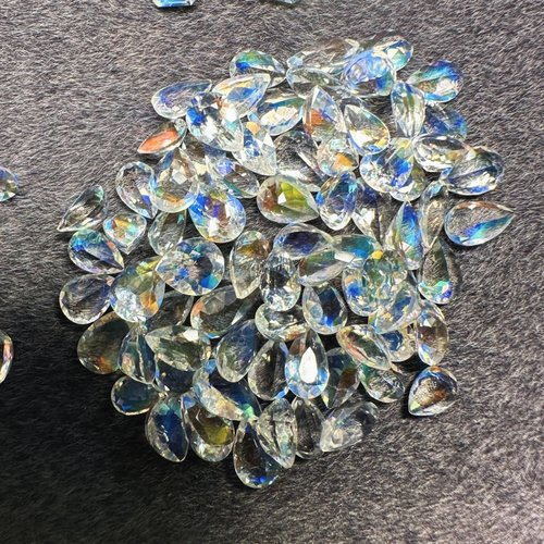 天然全净彩虹月光石裸石4*6mm5*7圆5.6戒面 手链宝石椭圆阿斯切方