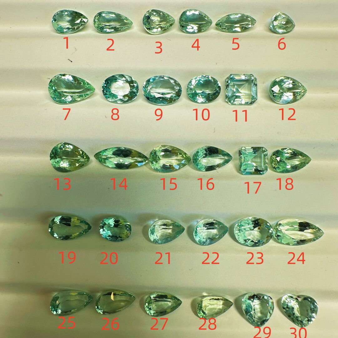 天然精品尼日利亚绿色海蓝宝裸石戒面水滴爱心80/克拉起c2绿柱石