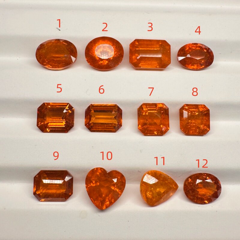 天然大颗粒芬达锰铝石榴石裸石260/克拉起彩色宝石戒面吊坠爱心