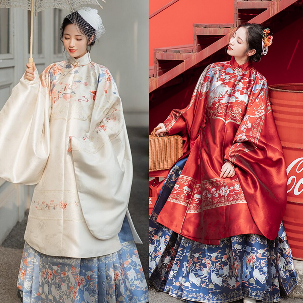 出租原创汉服婚服妈妈装中式明制婚礼马面裙父母伴娘司仪礼服租赁
