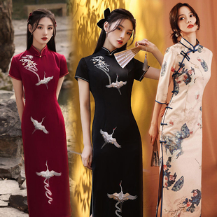 长款旗袍出租复古老上海民国风修身显瘦全家福艺术写真服装租赁