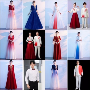 出租男女大合唱演出服主持人晚礼服诗歌朗诵比赛舞台表演服装 租赁
