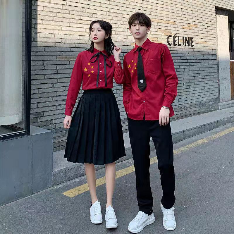 校服出租红色制服套装朗诵合唱团