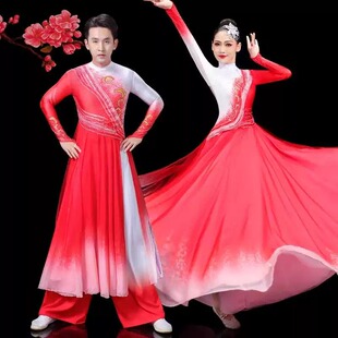 出租开场舞大摆裙万疆舞蹈服饰伴舞连衣裙灯火里的中国舞蹈服租赁