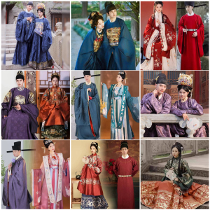 明制汉服婚服出租中式婚礼父母装