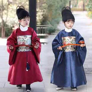 出租儿童男宝明制高档圆领袍官袍婚礼全家服拍摄写真男童汉服租赁