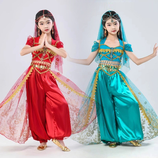 出租儿童印度舞演出服新疆敦煌女异域风情民族肚皮舞蹈服装公主裙