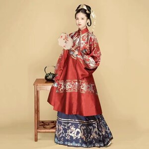 出租明制汉服长辈老年人中式婚礼父母装宋司仪主持服装妈妈装租赁
