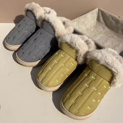 【玉暖宝】纳米底毛绒保暖棉拖鞋