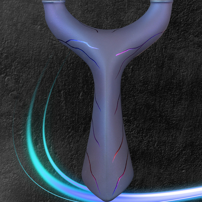 户外凯撒大帝弹弓抛丸款烤蓝款钛合金TC21高准度皮筋弹弓