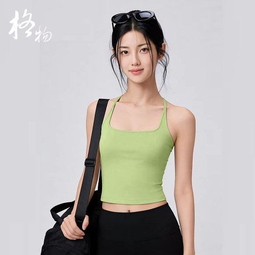 带胸垫防震工字美背瑜伽背心