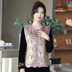 气质款~新中式国风马甲外套高级感复古东方美女士春秋马夹背心