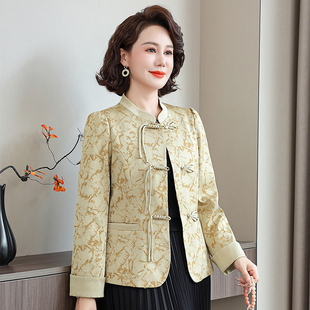 2026中式复古春款外套小香风优雅短款上衣洋气减龄中老年女装