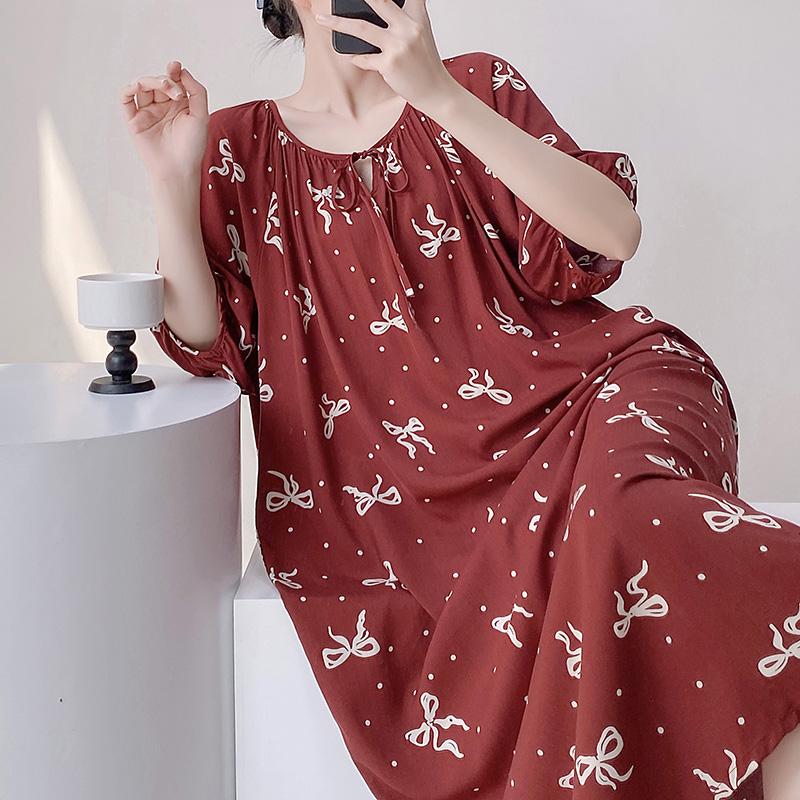 2025新款蝴蝶结睡裙长裙