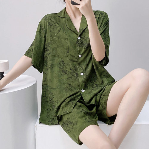 新中式国风棉绸睡衣女款新款夏