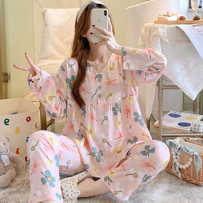 taobao agent Autumn demi-season cotton Japanese pijama, set, plus size